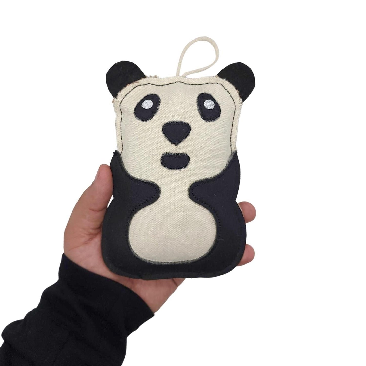 Canvas and Jute Panda-Shaped Dog Chew Toy
