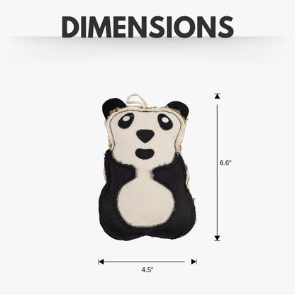 Canvas and Jute Panda-Shaped Dog Chew Toy