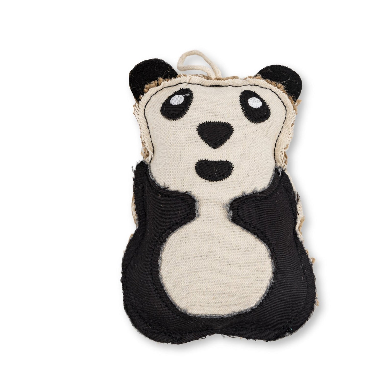 Canvas and Jute Panda-Shaped Dog Chew Toy