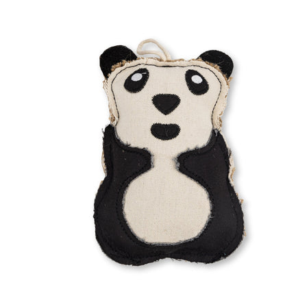 Canvas and Jute Panda-Shaped Dog Chew Toy