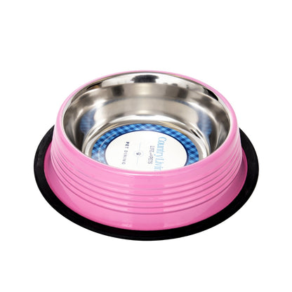 Country Living Ribbed Non-Slip Pet Bowls Carnation Pink