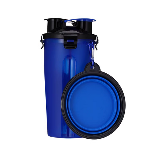 Portable Pet Travel Water and Food Bottle with Extra Bowl
