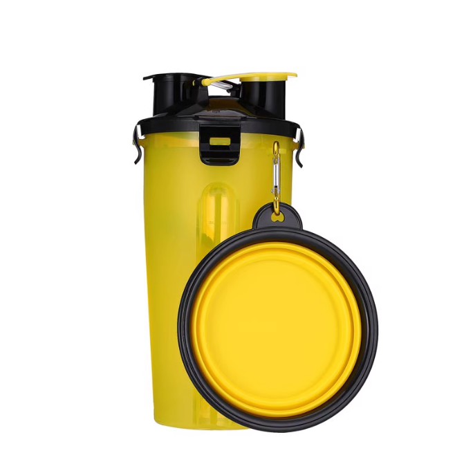 Portable Pet Travel Water and Food Bottle with Extra Bowl